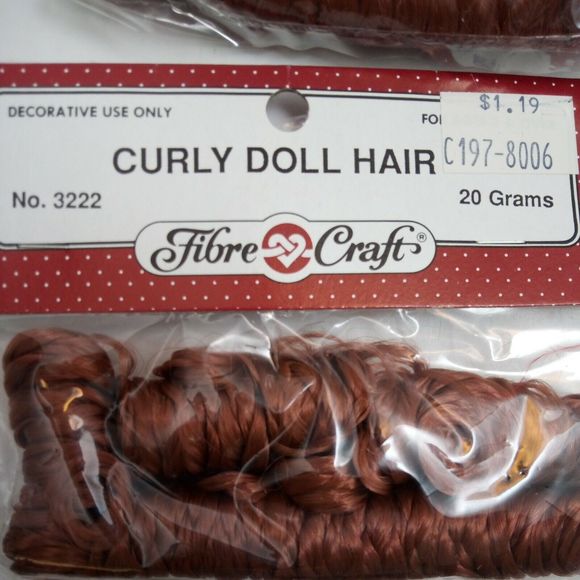 Lot of 7-4 Fibre-Craft Quick Curls 3222-04, 3222-53, 3 All Cooped Up Doll Wigs - Picture 6 of 12